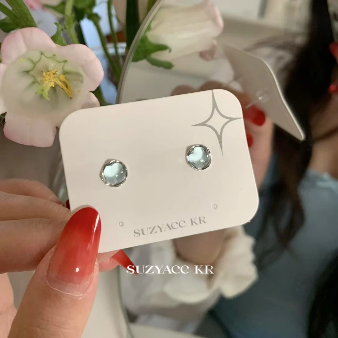 Suzyacc Kr 925银耳饰 925银【清爽夏威夷】耳钉气质网红轻奢DE0076