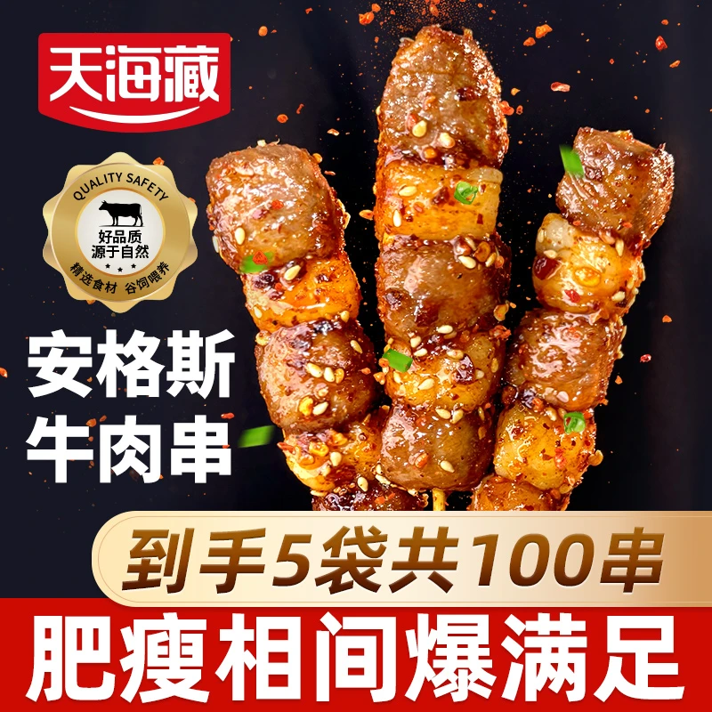 【100串】天海藏安格斯牛肉串 空气炸锅烤串露营烧烤简单易做 ZB7