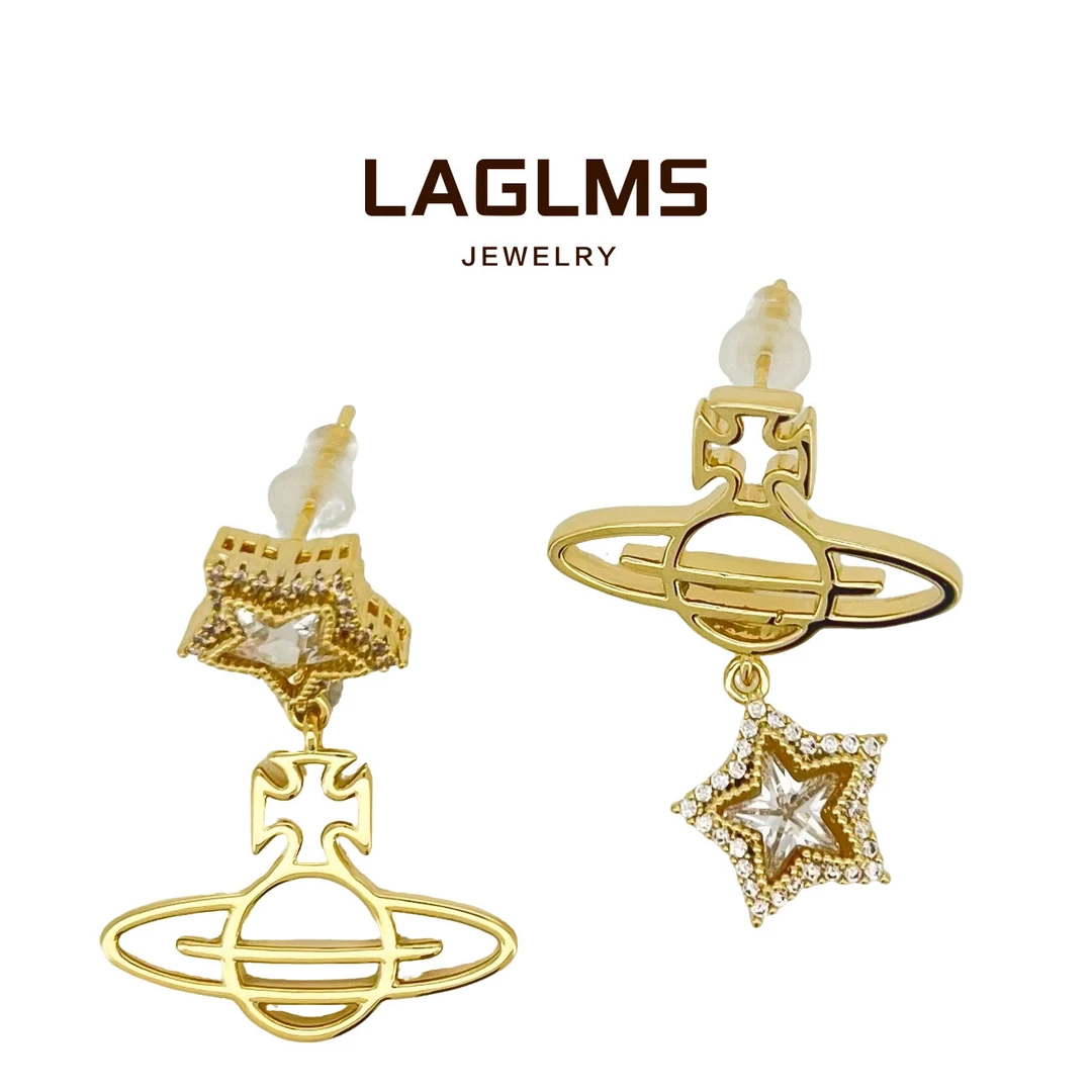 LAGLMS 925银耳饰 星星耳钉精致镶嵌气质轻奢优雅温柔