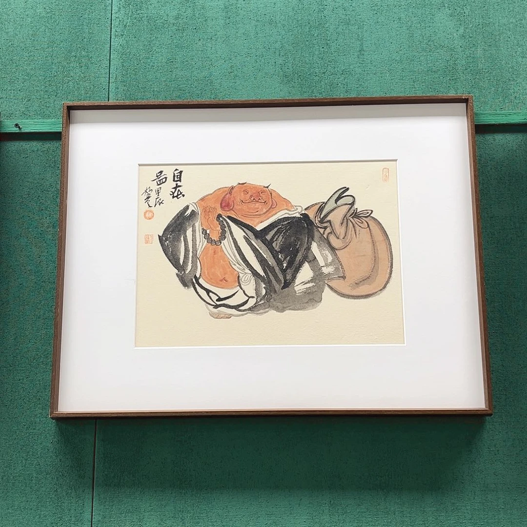 国画董亮带框精装裱