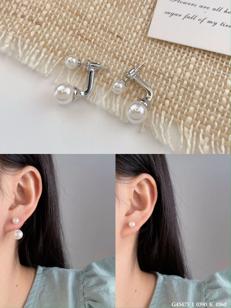 合金耳饰 小众设计感一款两戴轻奢珍珠女耳饰高级个性耳钉气质