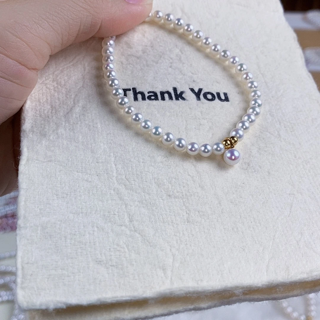 淡水珍珠手绳18K金镶嵌