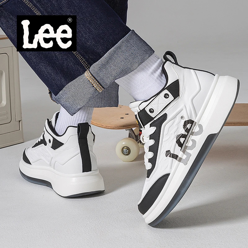 Lee2025爆款新款增高男休闲运动风高帮板鞋潮流时尚透气开车板鞋