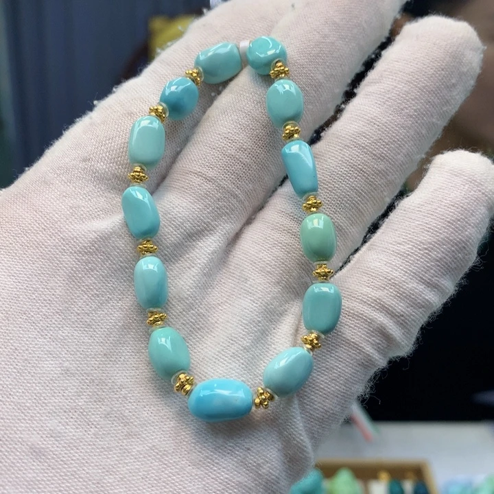 绿松石银S925镶嵌单圈卡6.5