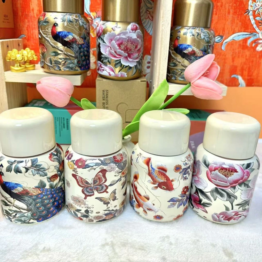 新款国风复古闷茶杯316不锈钢保温杯高颜值便携双层轻奢碗盖杯