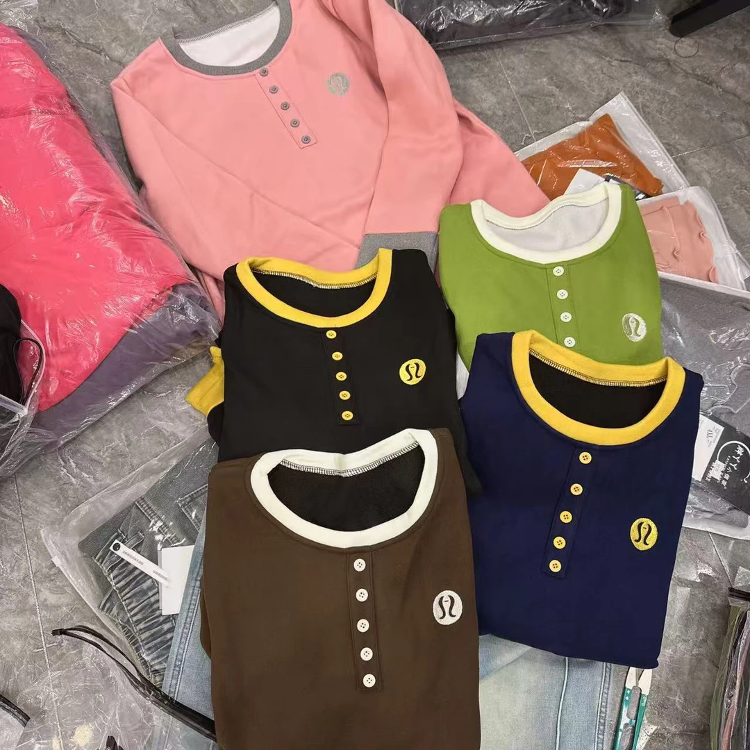 时尚韩版拼色加绒加厚T恤刺绣字母保暖显瘦打底衫大码女冬季上衣