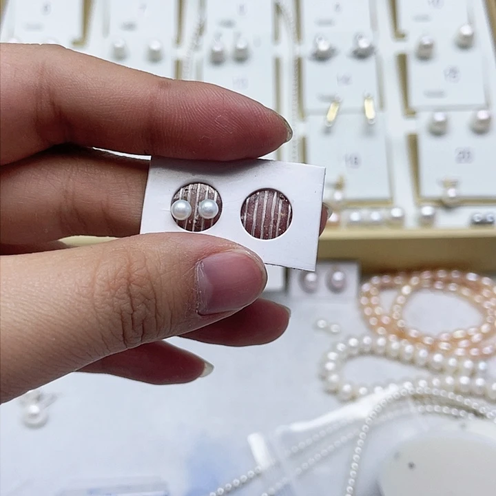 淡水珍珠耳饰银S925镶嵌三*