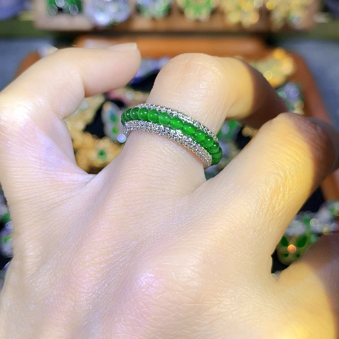 颈饰银S925镶嵌翡翠