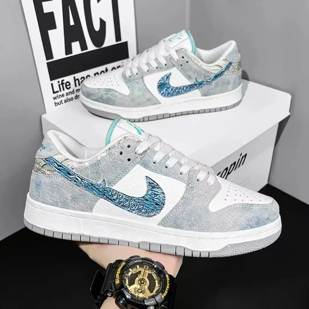 NK莆田aj男鞋白紫鸳鸯低帮板鞋空军学生三太子敖丙dunk运动鞋女