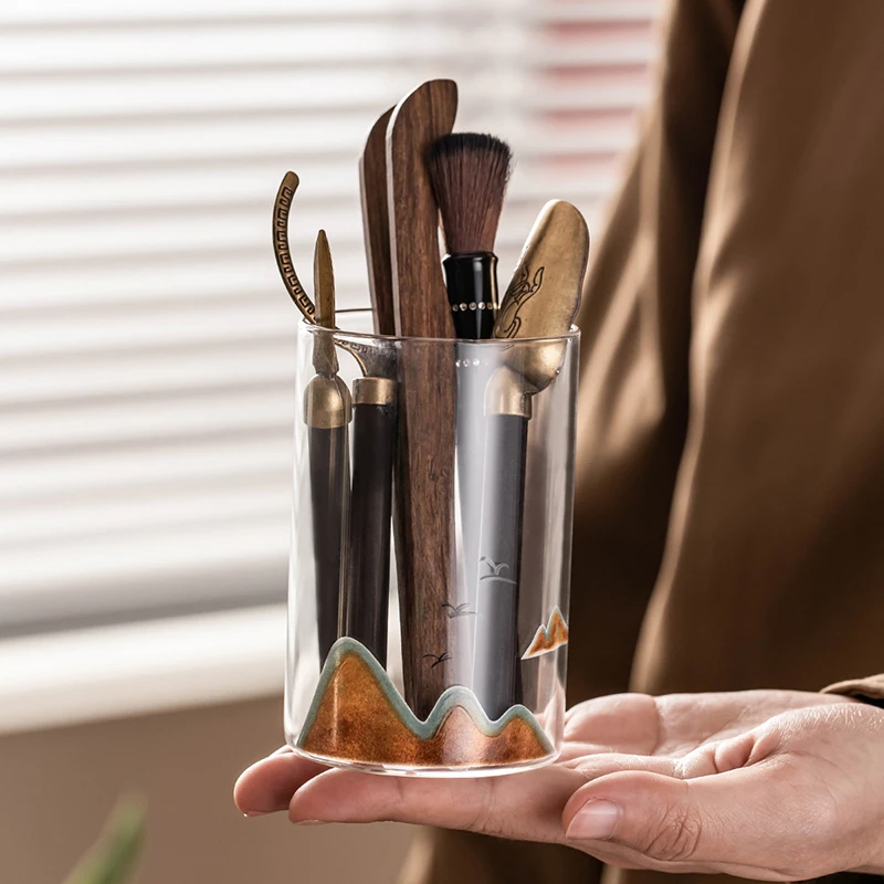 玻璃茶道六君子套装黑檀木养壶笔茶勺针功夫茶具配件泡茶工具大全