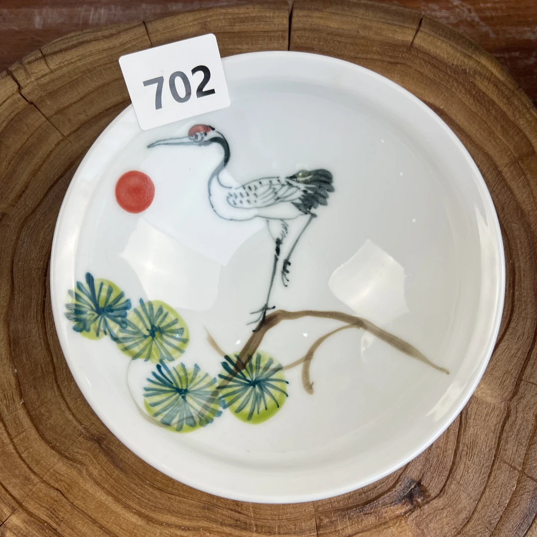 景德镇手绘釉中彩（食品级）釉下彩大斗笠702盘子陶瓷碟子圆盘