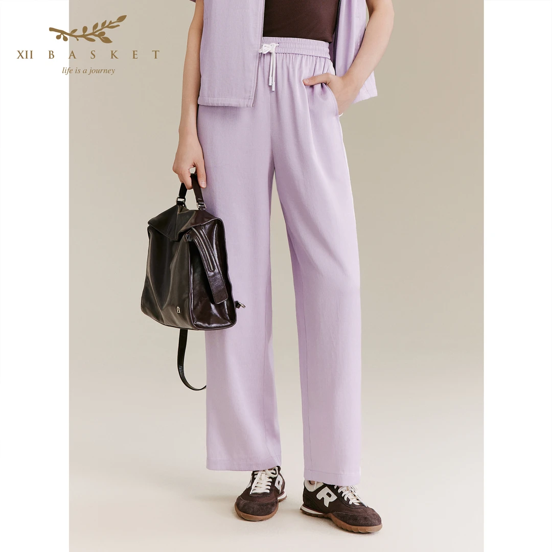 XII BASKET十二篮25夏新款再生纤维素休闲时尚风长裤7C05220100