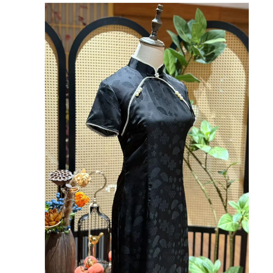 戚薇原创【司藤】长115双层夏季新品时尚气质修身旗袍