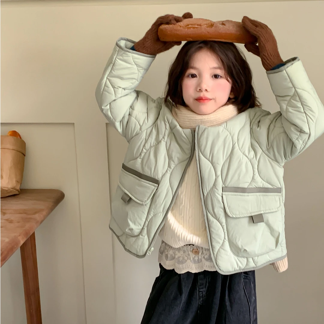 尤画2025秋季新款女童时髦洋气中小童秋冬短款棉袄棉服外套68316