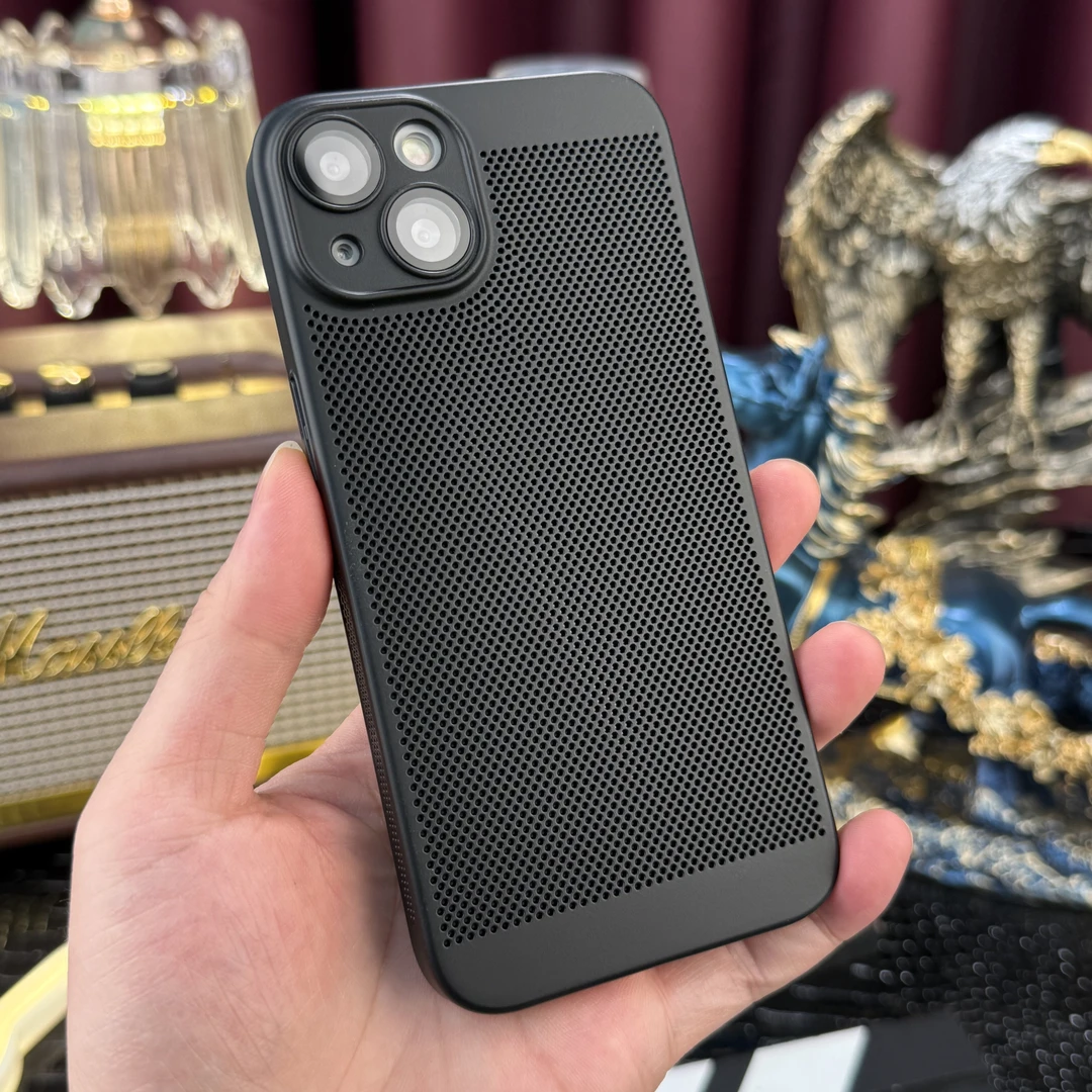 【肤感网格散热冰透壳】适用苹果13mini手机壳超清镜头膜散热