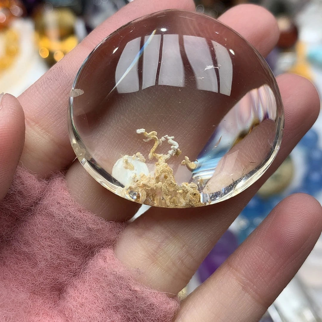 未镶嵌珠宝半成品水晶幽灵圆牌