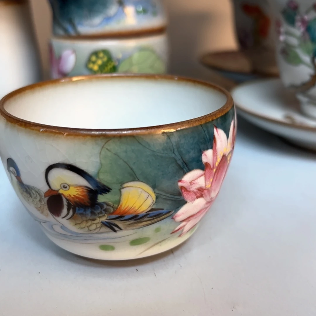 杯柴烧手工手绘陶瓷