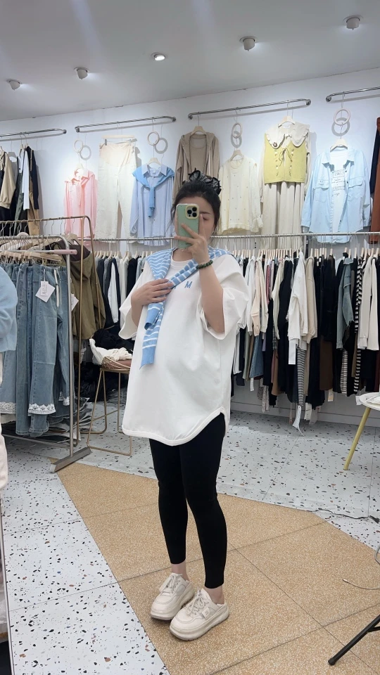 【真爱妈咪】8907孕妇高品质夏款披肩两件套大码短袖