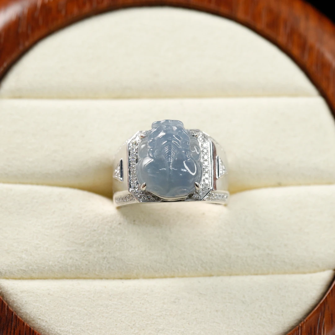 FC16天然缅甸A货18k冰紫貔貅戒指/401982/保利厦门拍卖