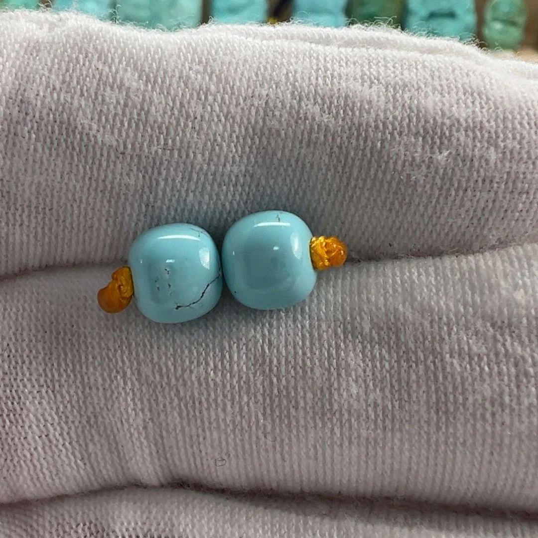 未镶嵌绿松石老型对珠6.6x5.8mm