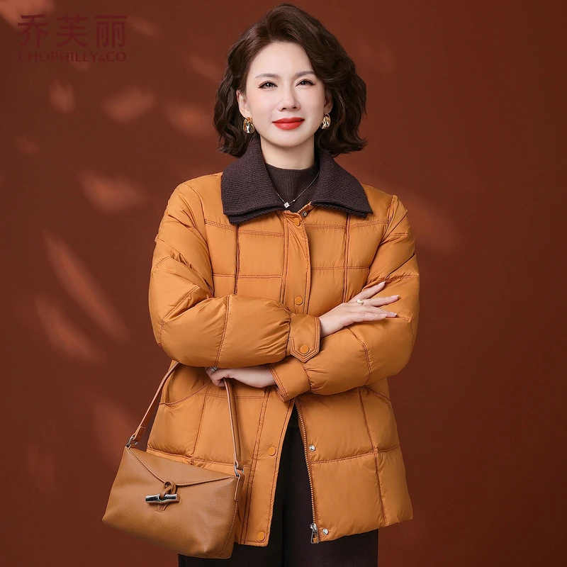 年轻妈妈洋气棉袄中长款2025新款40岁中年女秋冬时尚大码棉服外套