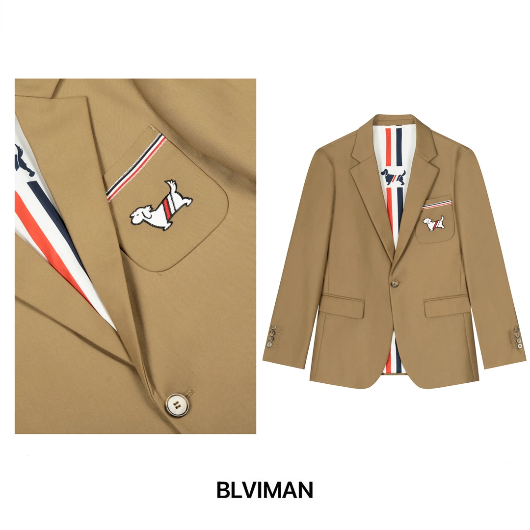 BLVIMAN/定制  高智感 卡色刺绣休闲百搭宽松版西装外套T072