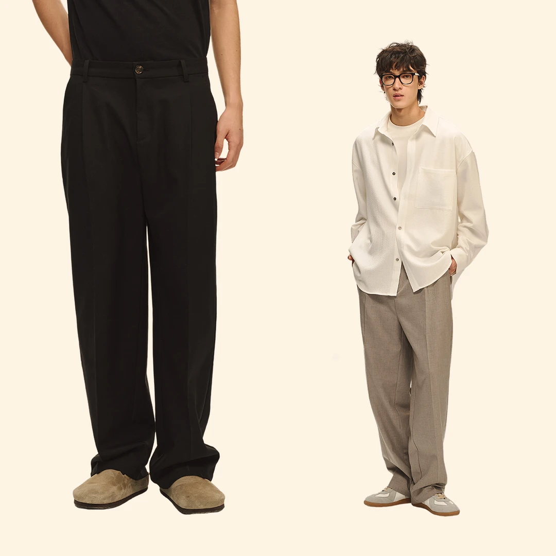 CLIMAX VISION天丝羊毛松弛感老钱风垂感西裤男直筒宽松休闲长裤