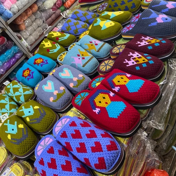 【抅好的拖鞋】婚嫁拖鞋15双装情人棉线和防滑底手工钩织而成！