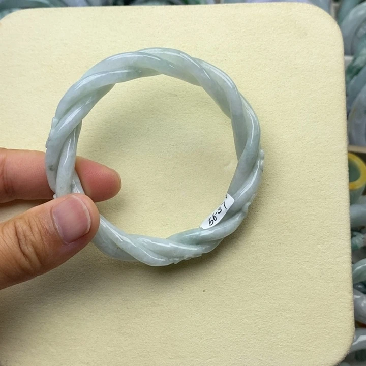 翡翠未镶嵌手镯56-57麻花201