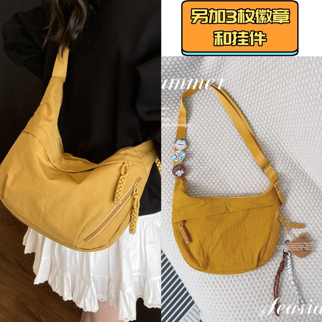 斜跨包日系简约大容量2025新款学生小挎包单肩布包