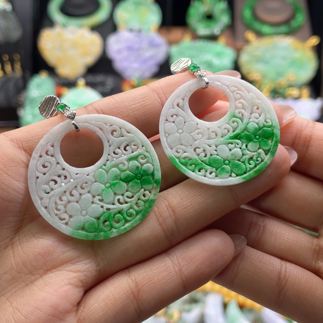 翡翠未镶嵌耳饰代编织