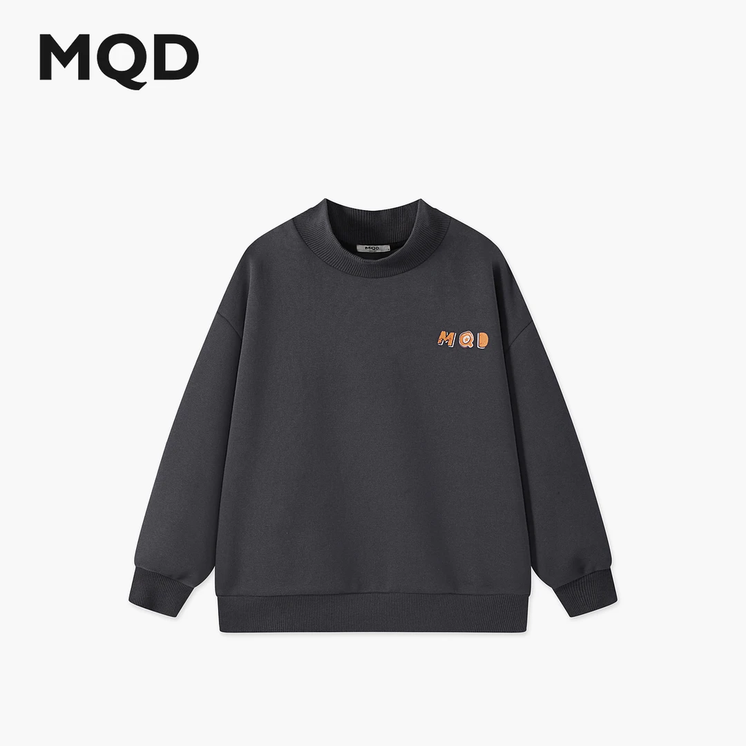【加绒】MQD男童25冬新款街潮学院字母休闲半高领卫衣9654W0612