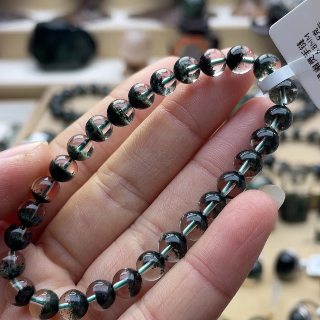 未镶嵌水晶手链绿幽灵聚宝盆手串