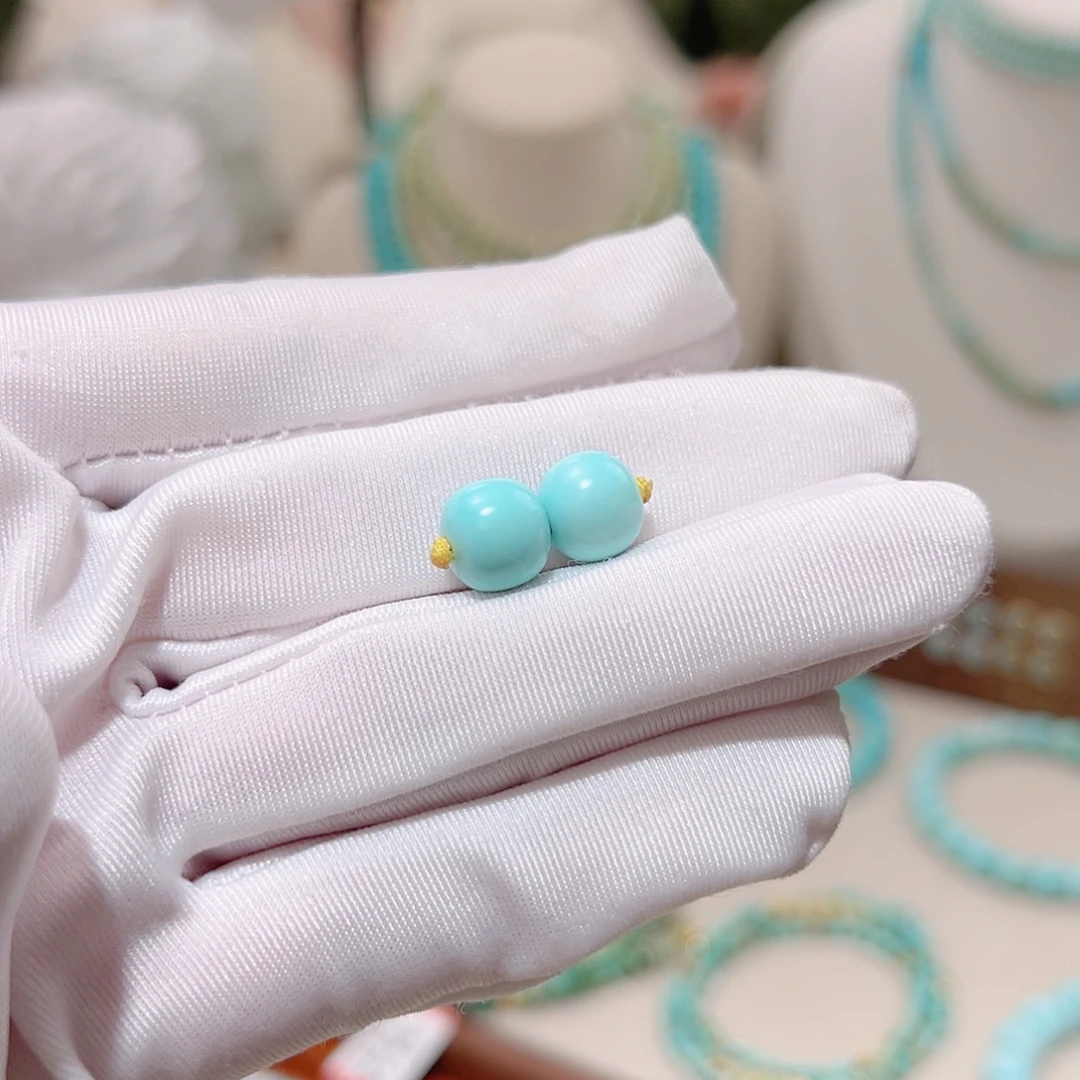 绿松石未镶嵌福利果冻料对珠卡9+