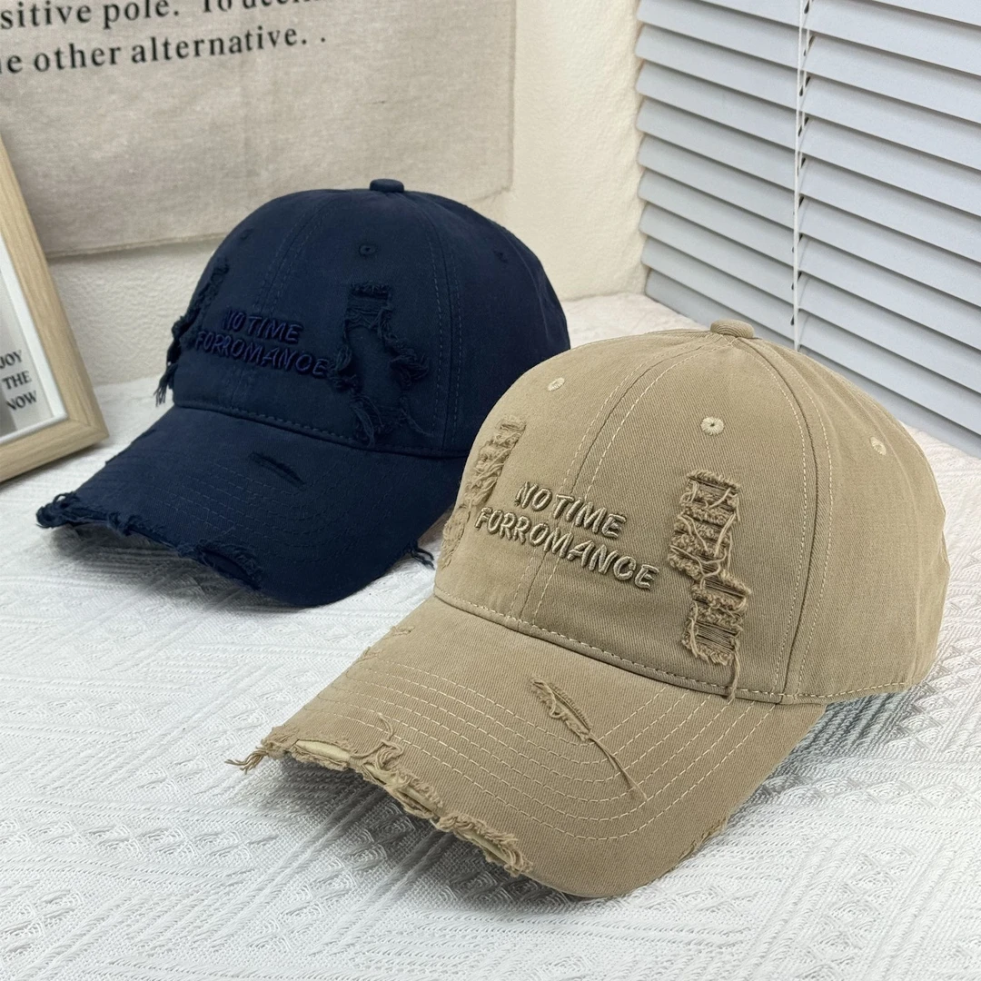 TIFICY户外新款加深大头围纯棉水洗棒球帽刺绣百搭休闲风鸭舌帽破
