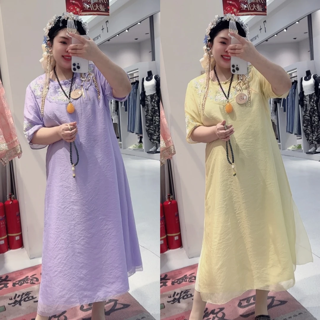 清苍价~深圳89519新中式重工刺绣改良旗袍裙连衣裙裙子