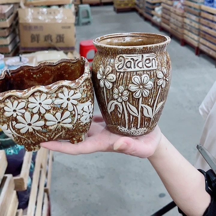 有孔，凑10元包邮陶瓷花盆发货！