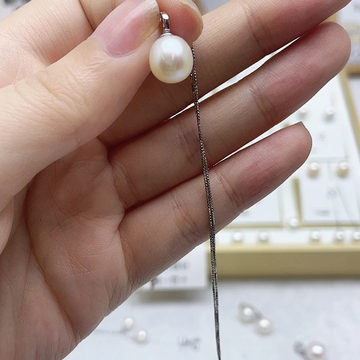 淡水珍珠项链银S925镶嵌蛮*