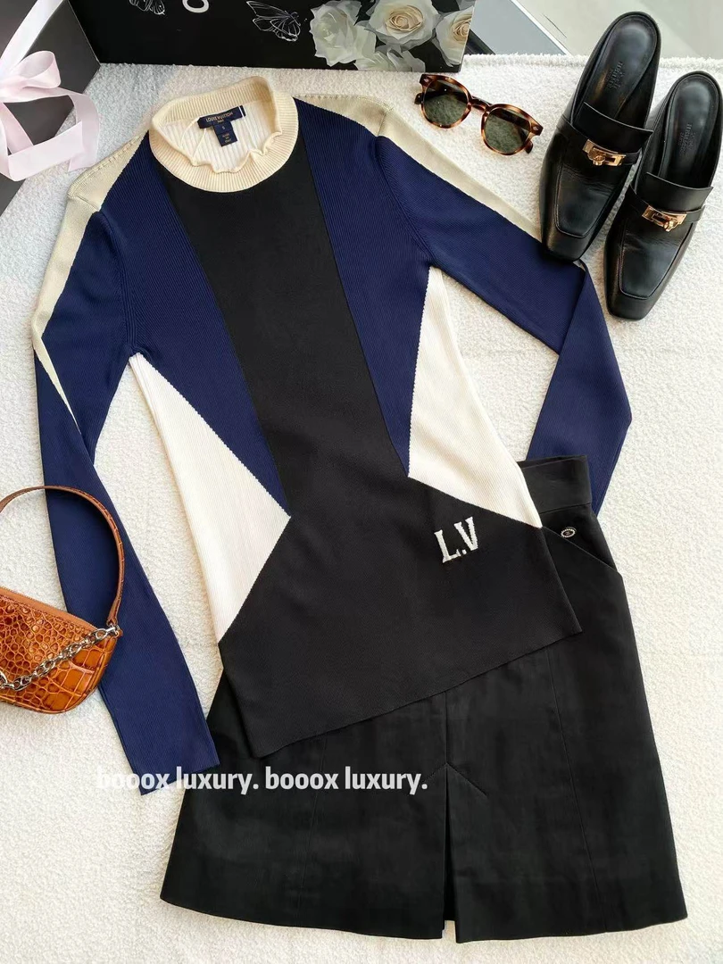 95新 LouisVuitton/路易威登 bb2681 羊毛 拼接logo毛衣 s码