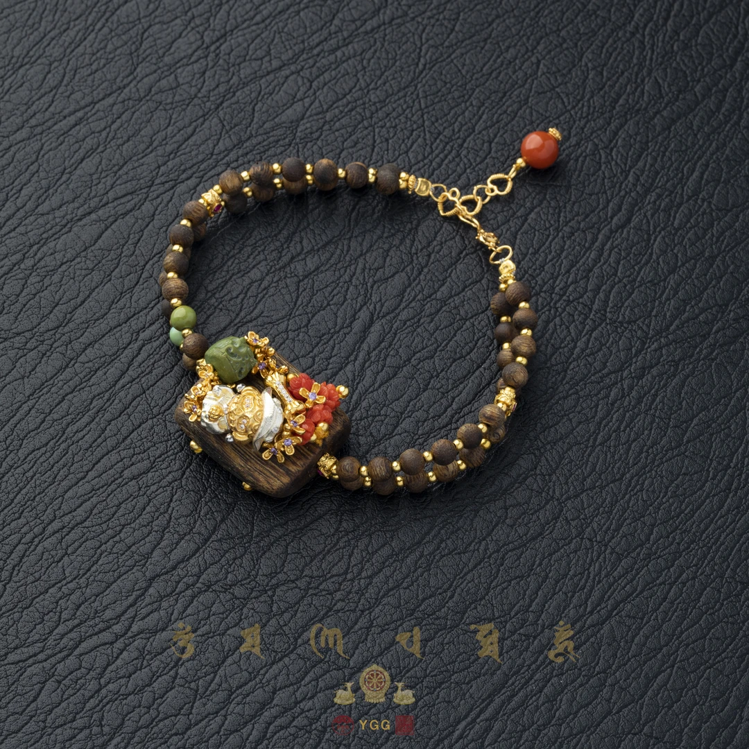 员格格 沉香TXJQ28/一路繁花·芳菲满径/沉香无事牌双排手链