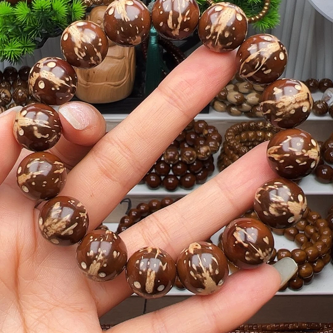 紫金鼠手串卡14半实心花皮熊猫