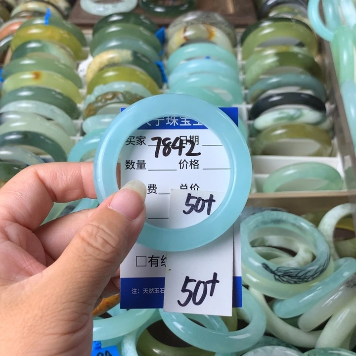 未镶嵌蛇纹石玉手镯西**瓜7842