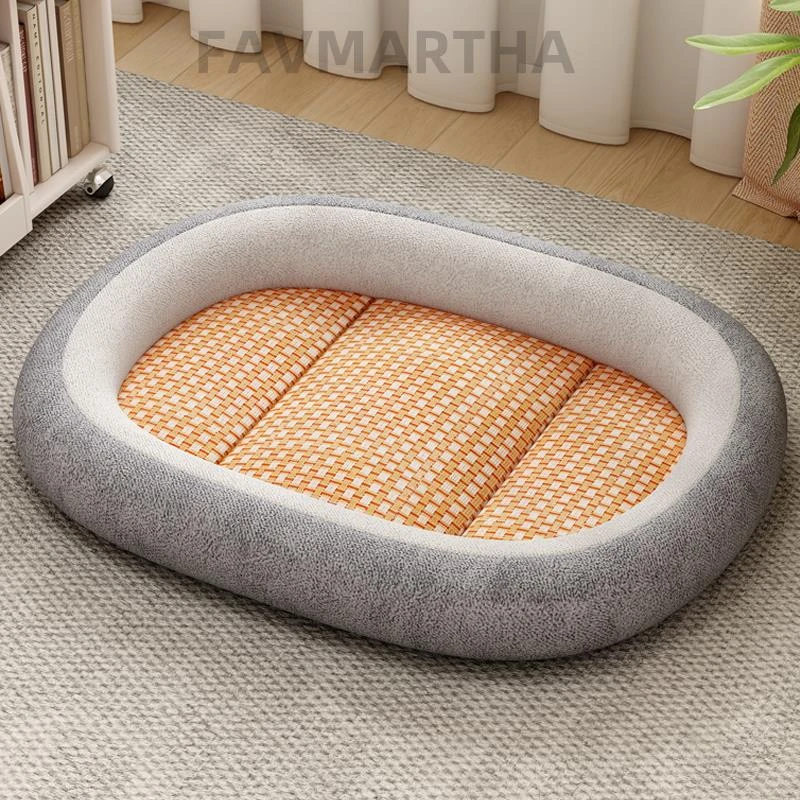 狗窝四季通用夏天宠物窝小型大型犬狗床猫窝夏季凉席泰迪狗狗睡垫