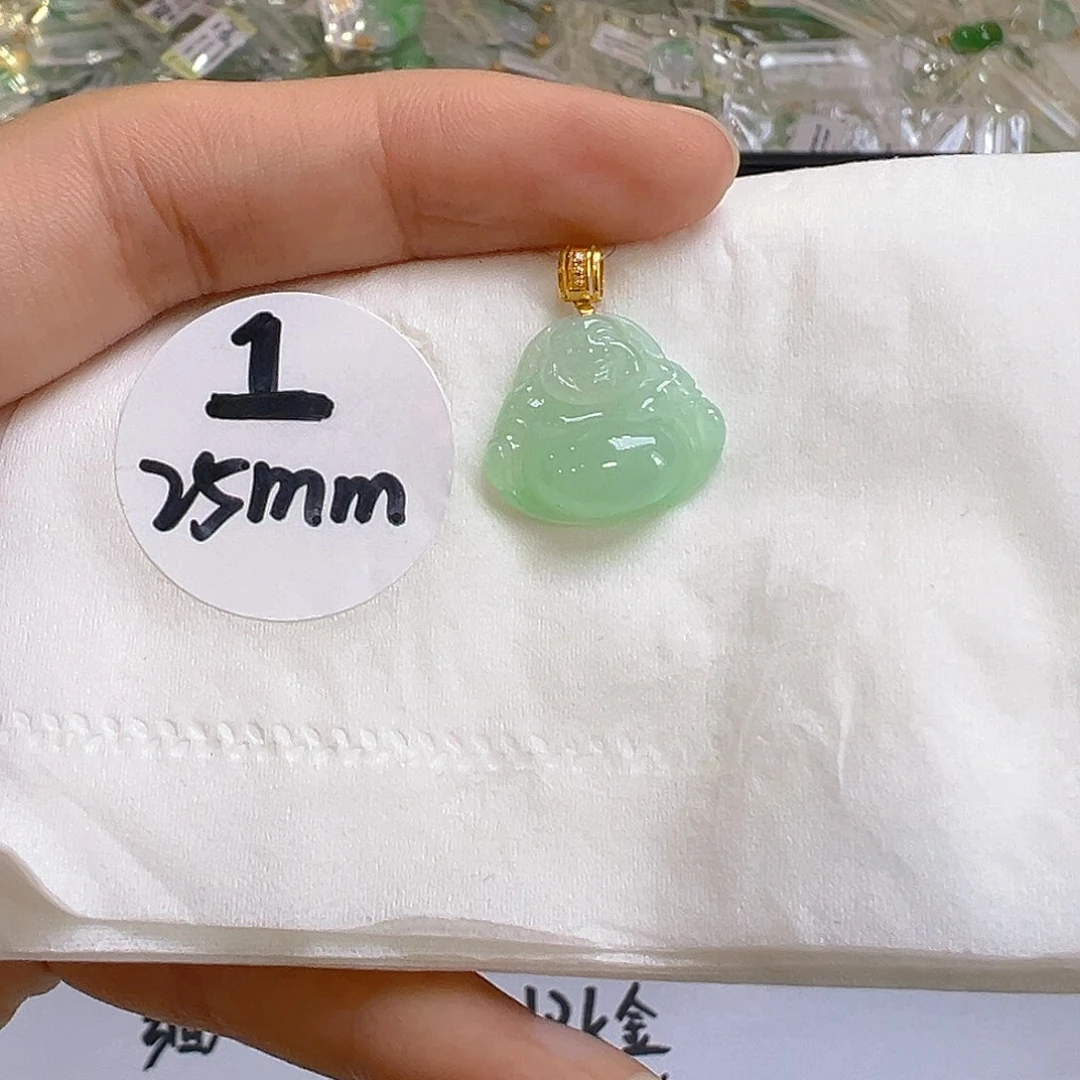 翡翠18K金镶嵌吊坠(不含链)翡翠