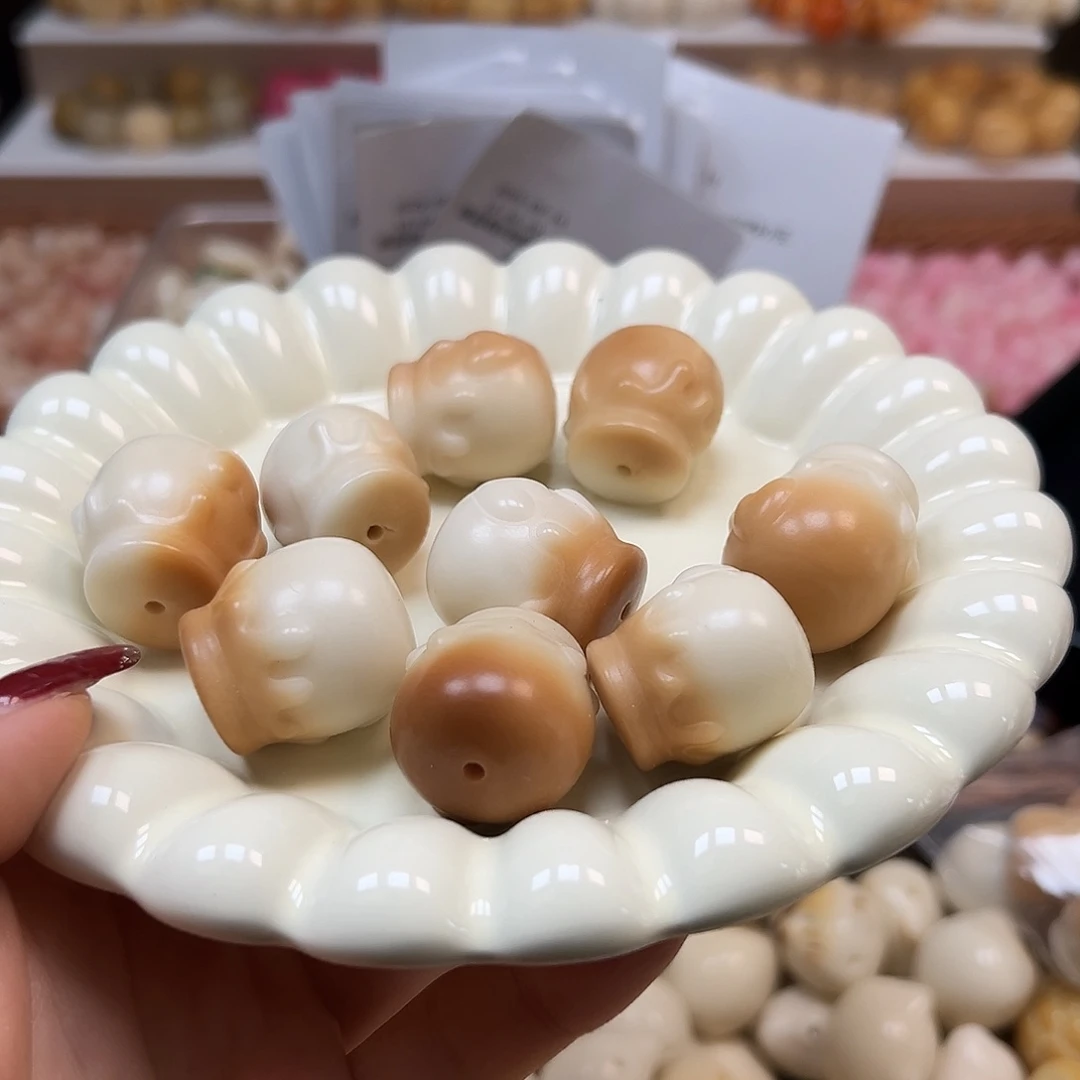 手串菩提根/象牙果瑕疵炭烤大蜜罐9颗有裂