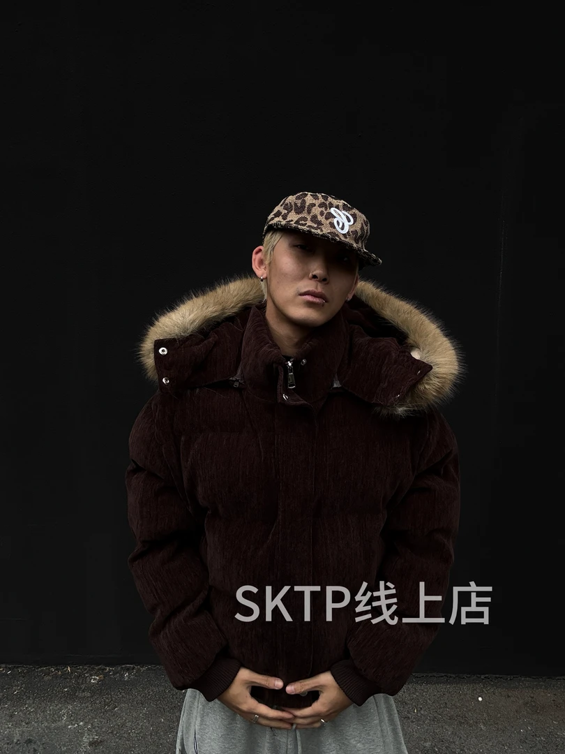 SKATEPARK“6527”美式加厚冬季棉服拆卸座山雕外套面包服宽松保暖