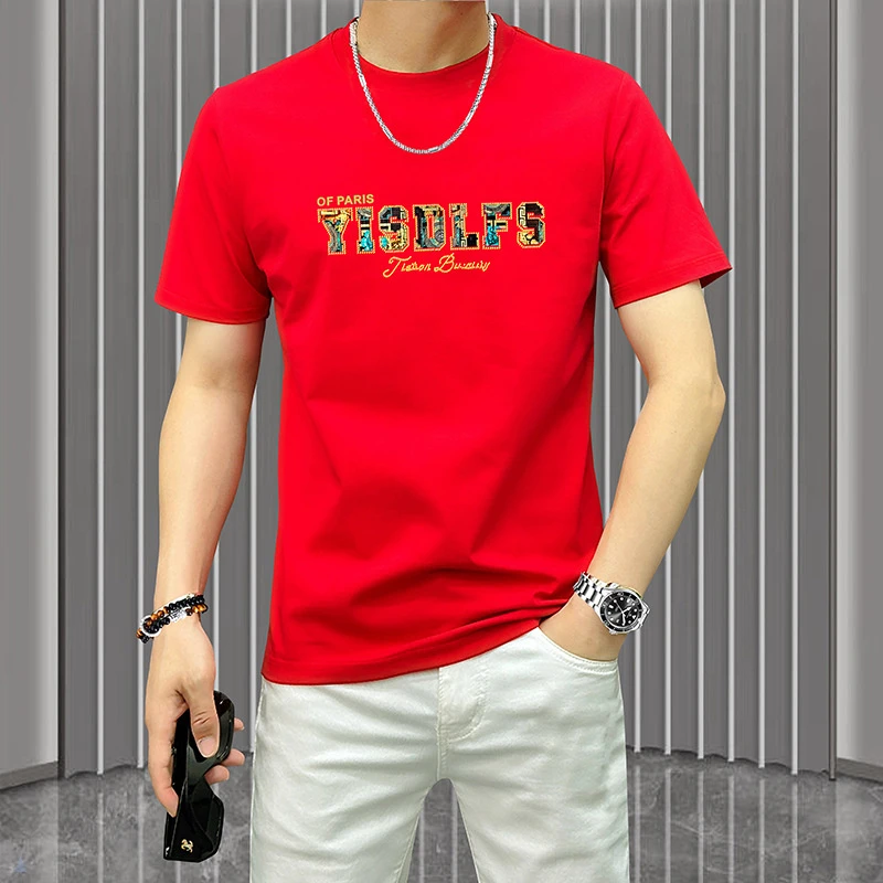 美式复古潮牌休闲百搭短袖T恤男夏季新款轻奢男装宽松慵懒风上衣