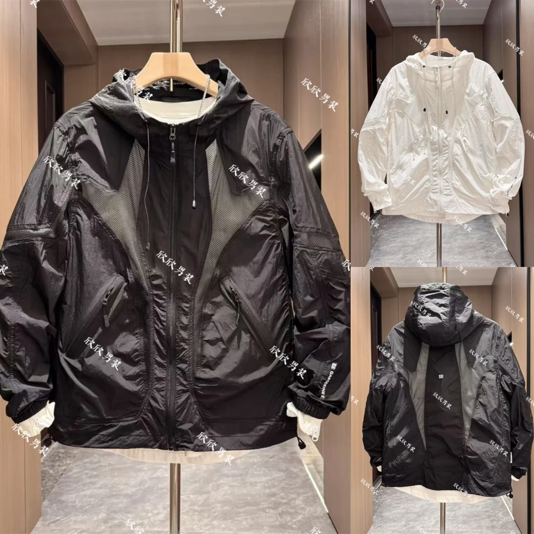 潮牌连帽网眼打孔透气百搭痞帅休闲防晒男士外套