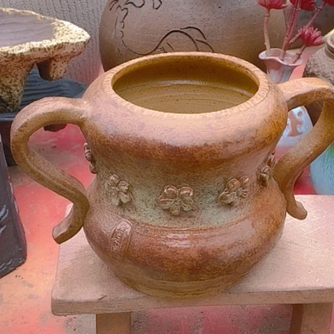 紫砂花盆口11高度16瑕疵