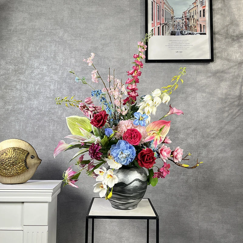 梦境款花艺 现代风轻奢风假花摆设花客厅高端装饰假花电视柜摆设